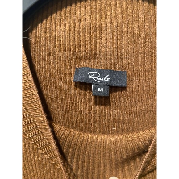 Rails Womens Shiloh Top Brown Ribbed Silk Blend Sweater Size Medium - Picture 7 of 9